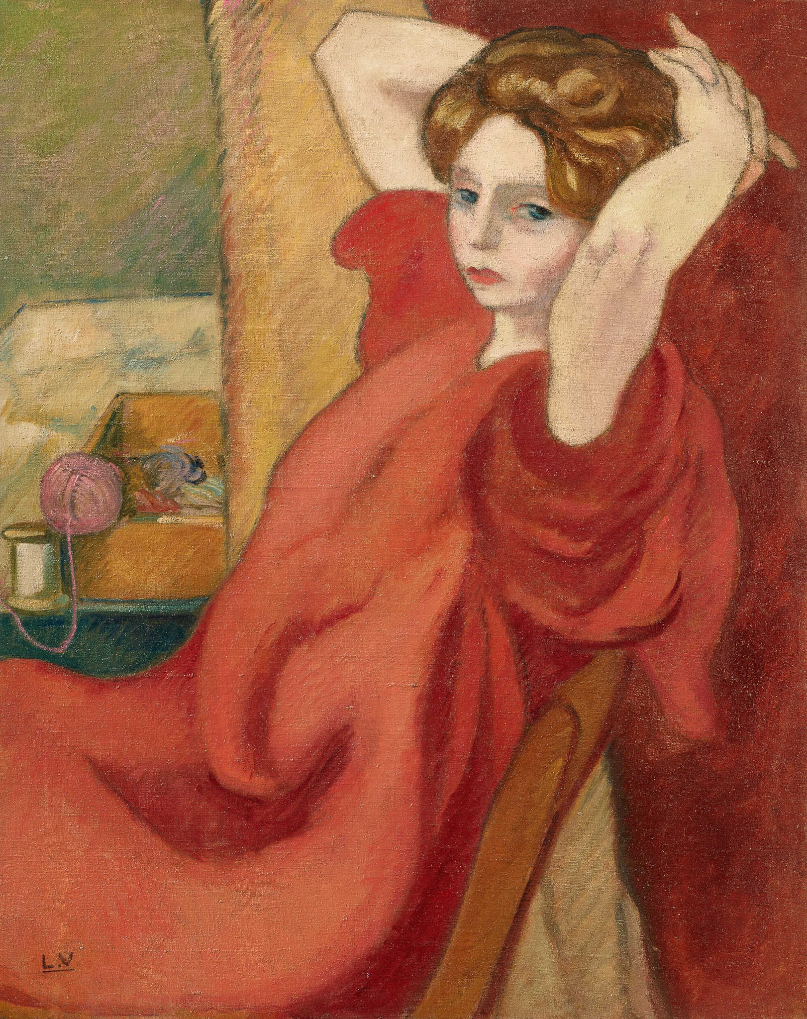 Portrait de Mme Valtat les mains derrière la tête 원본비율 아트포스터 발타 - 상품 이미지