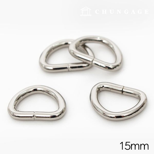 D링 가방부자재 가방끈 연결고리 베이직 15mm 실버 47469 - 메인 이미지
