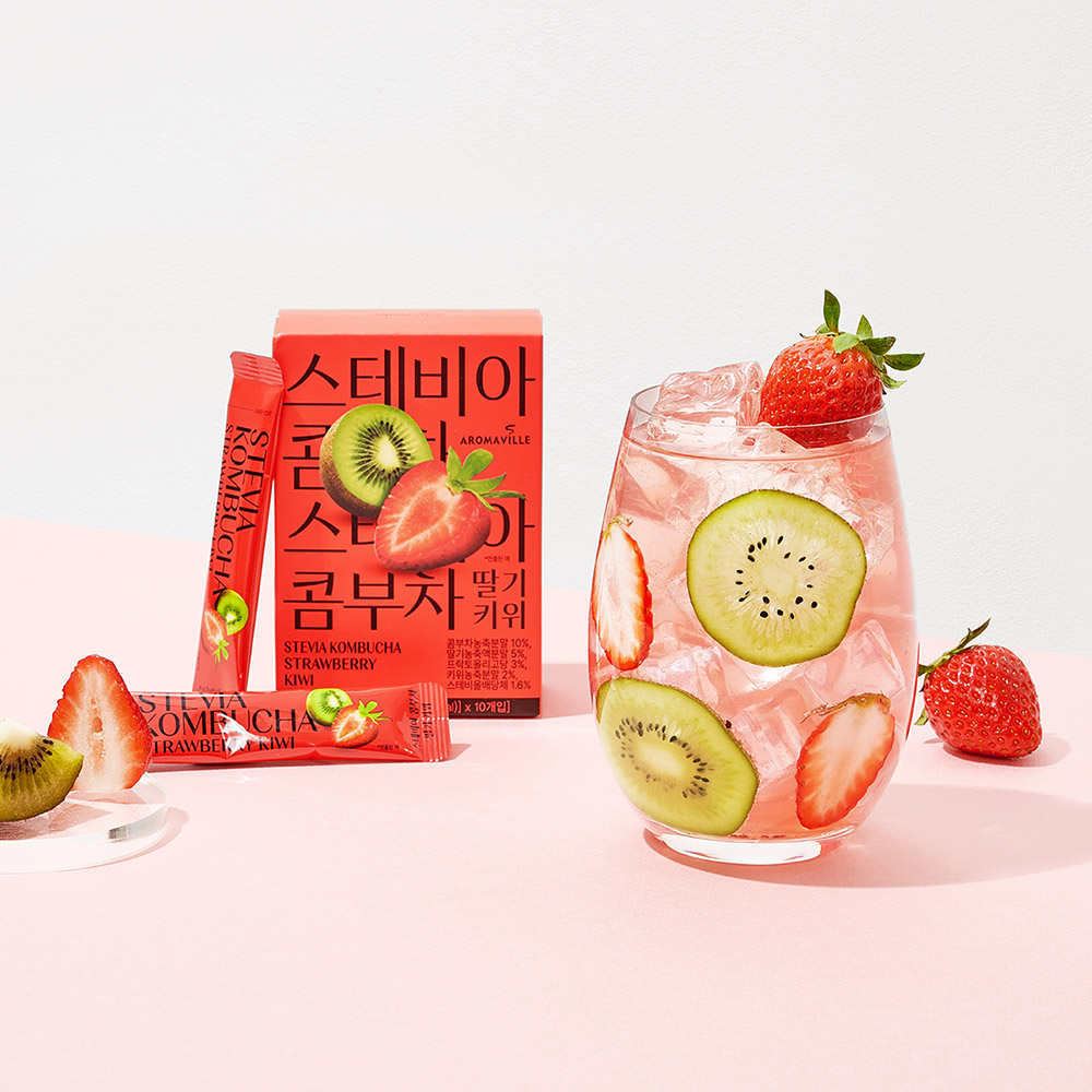 [추석선물전] 아로마빌 스테비아 콤부차 딸기키위, 10개입, 3개