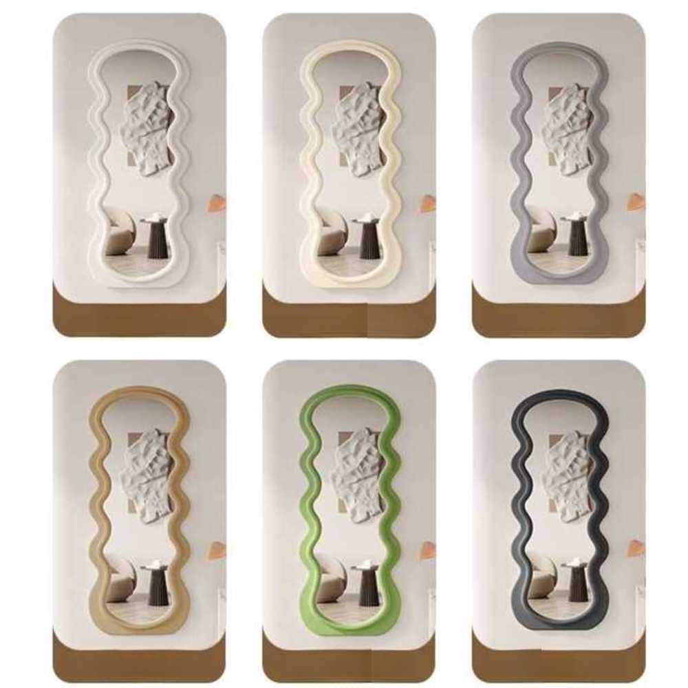 웨이브 디자인 전신 거울 물결 프레임 인테리어 소품 베이지 170x70cm - 상세 이미지 5