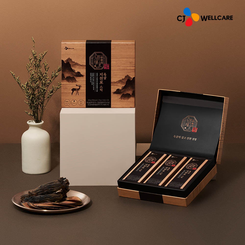 CJ웰케어 한뿌리 흑삼지천보 스틱 10g x 30포 1박스(쇼핑백포함)