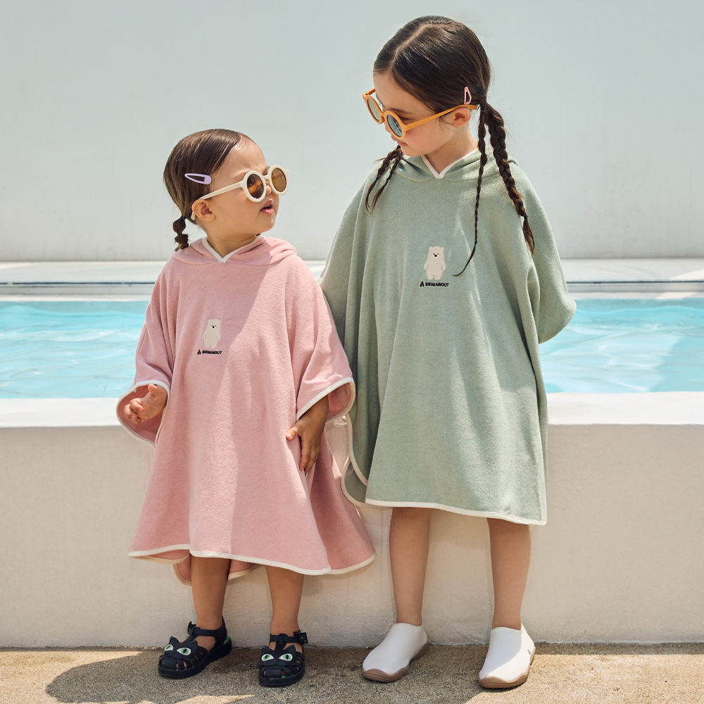 유아 아기 비치 가운 후드 물놀이 수영 초등 어린이 극세사 샤워 목욕 판초 타올