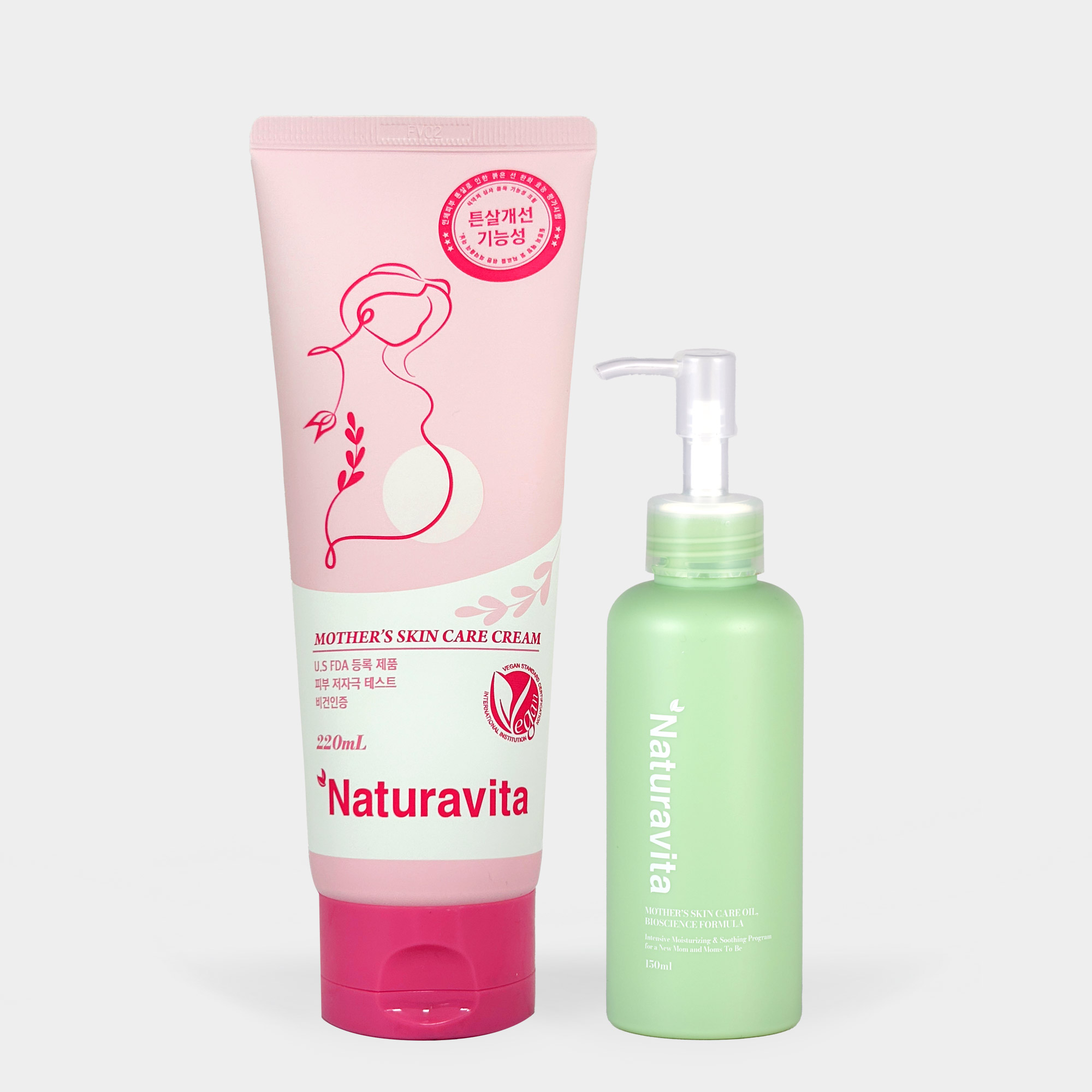 나투라비타 임산부 튼살케어 크림 220ml+오일150ml FDA Mocra등록