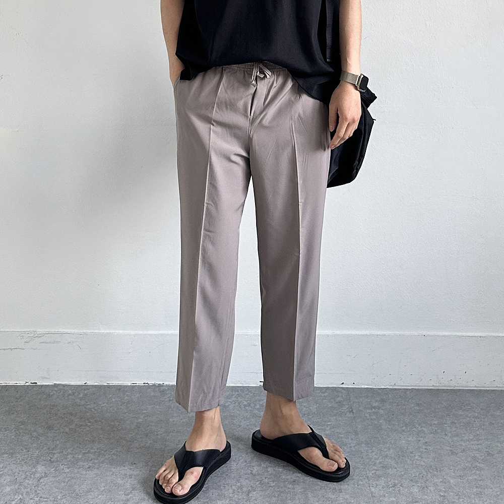 남자 여름바지 밴딩 쿨 아이스 9부 팬츠 남자 냉장고바지 - 상세 이미지 3