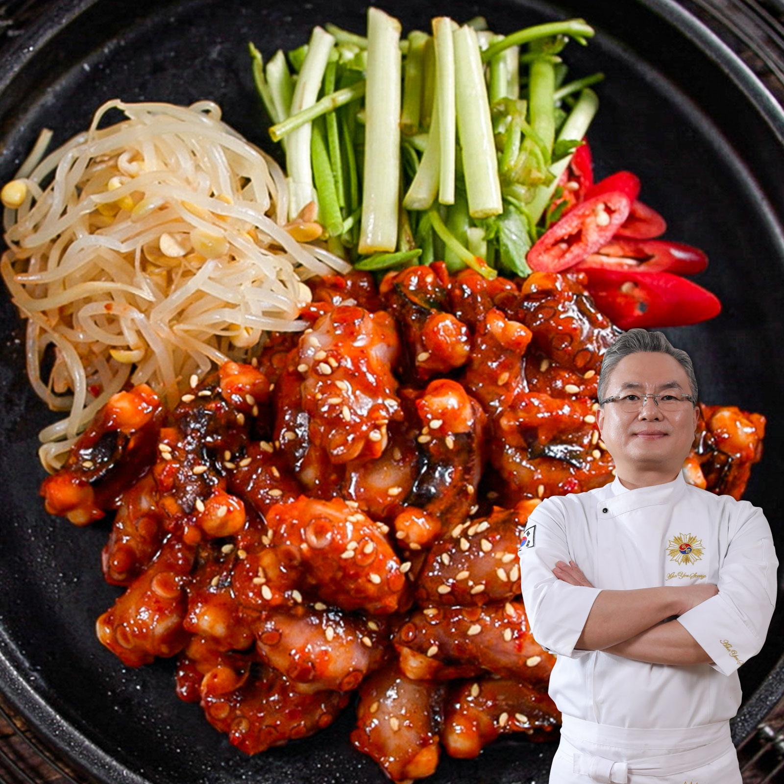 안유성 명장의 통큰 왕낙지볶음+칼국수 양념 매콤낙지볶음 매운 밀키트 3인분 420g