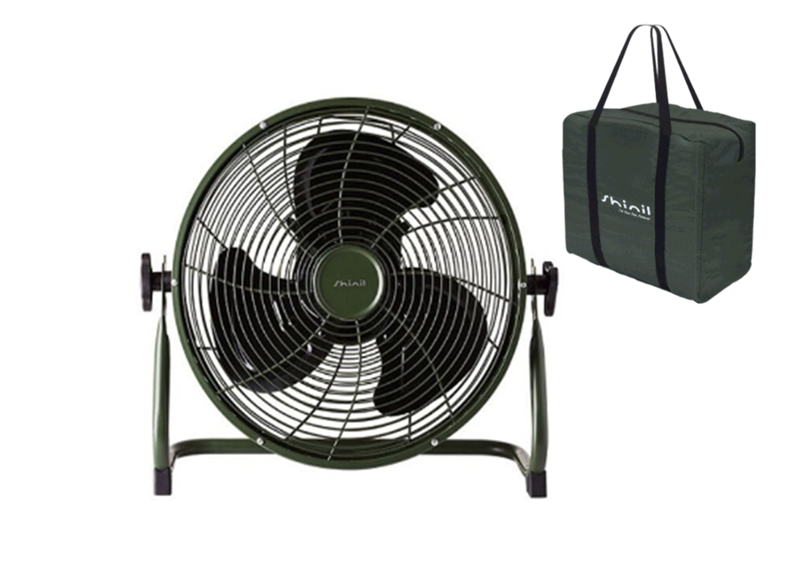 신일 무선 선풍기 써큘레이터 휴대용 BLDC 저소음 방수 14인치 카키