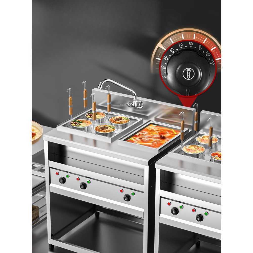 업소용 전기 해면기 식당 라면 국수 조리기 스텐 4구+보관대 (14cm 220V 6KW) - 상세 이미지 2