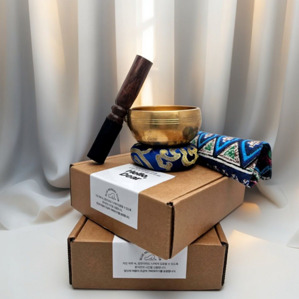 블루먼데이클럽 싱잉볼 기프트세트 휴대용 명상종 요가종