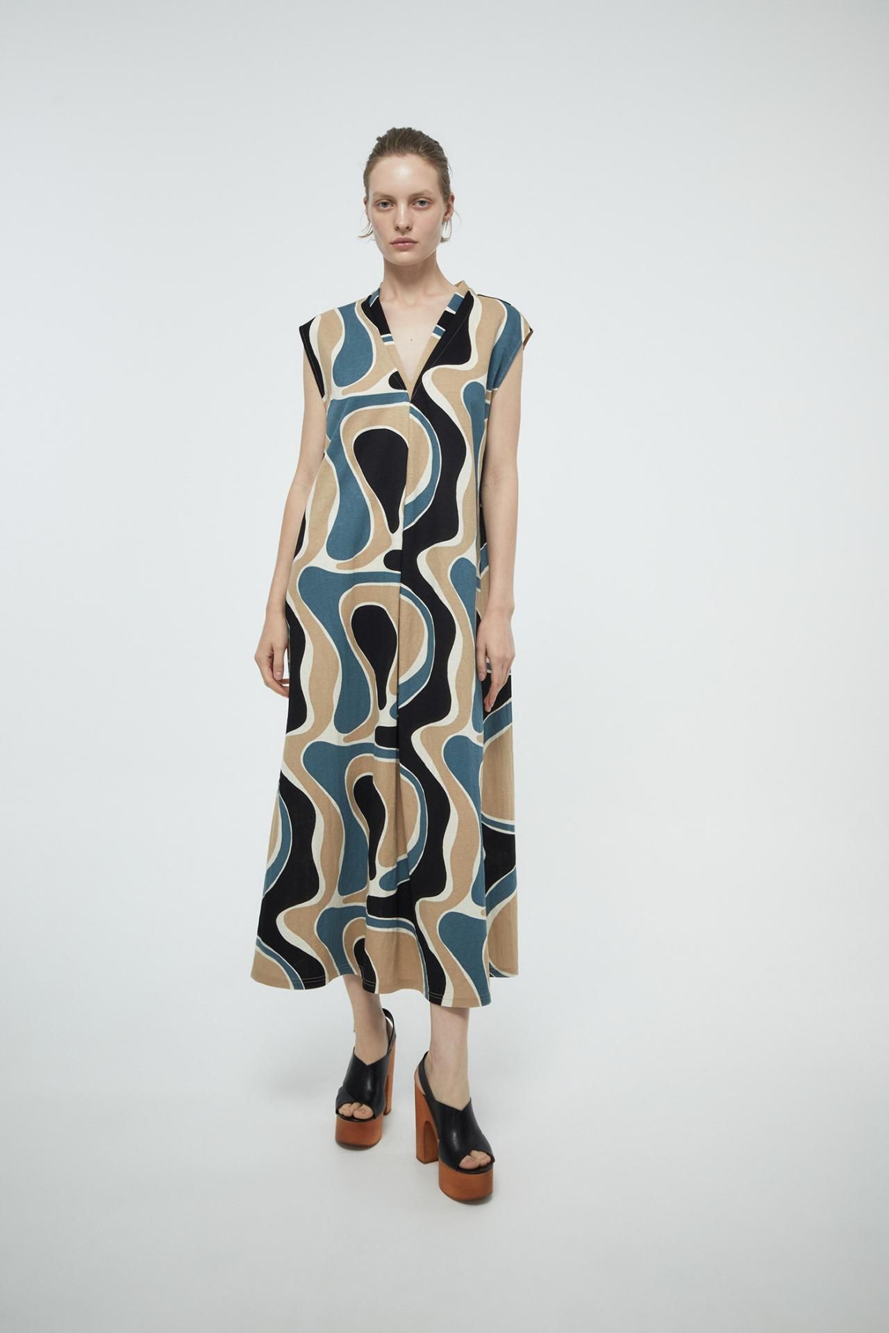 스페라 베이직 린넨 롱 원피스 056262109731 VERDE