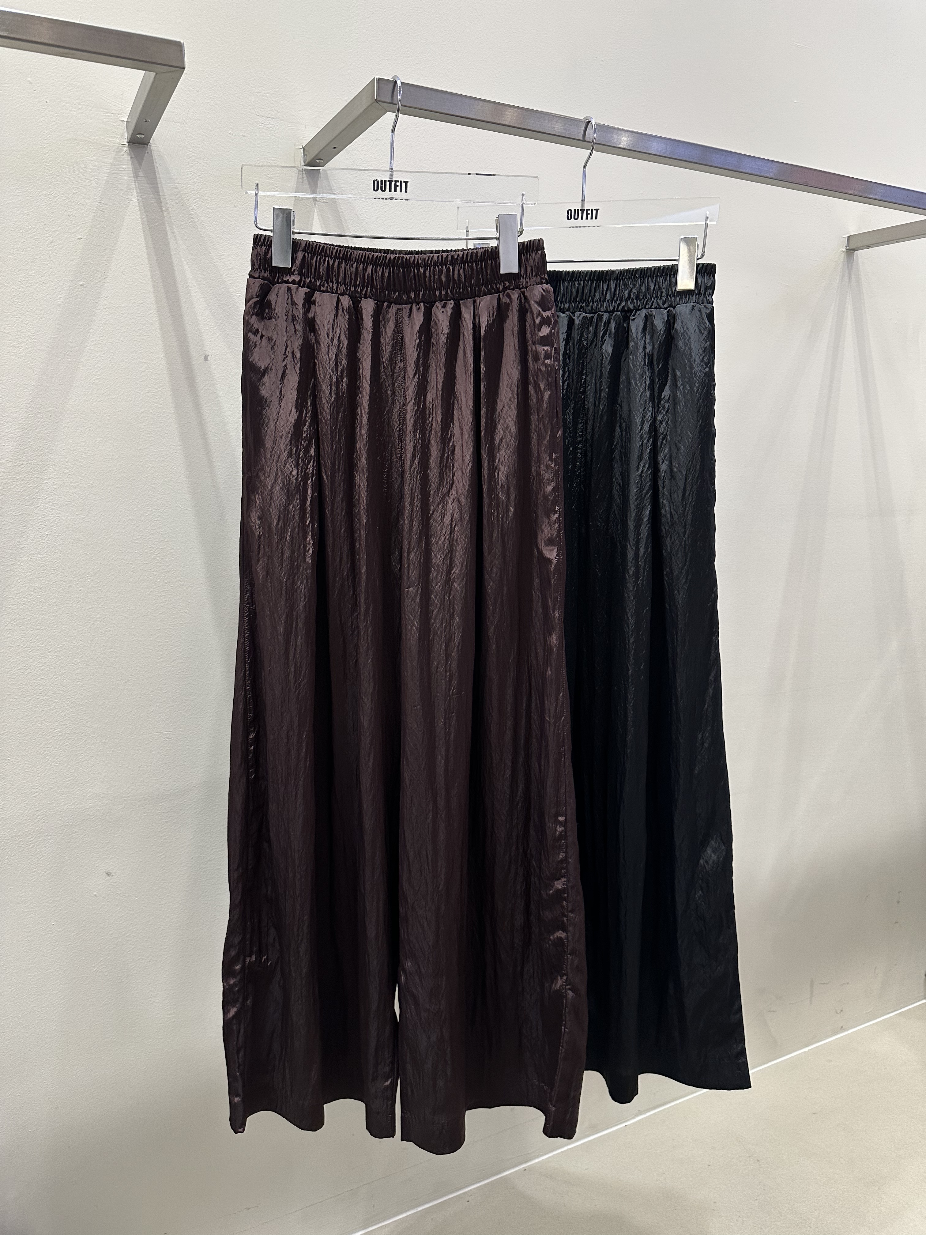 [브라운당일] 아웃핏 휴가 팬츠 여름 레이온 와이드 밴딩팬츠 (2c) - 상세 이미지 4