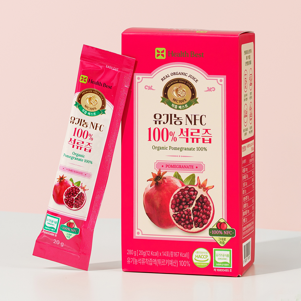 헬스베스트 착즙베스트 유기농 NFC 100% 석류즙 14포, 1개 - 상품 이미지