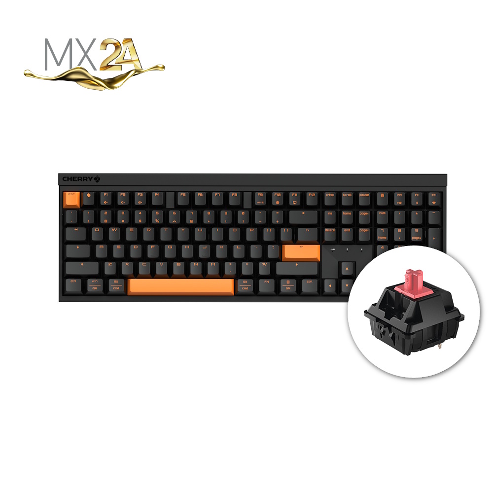 체리 MX 2.0S WIRELESS PRO 기계식 키보드 2A축 게이밍 블랙, 저소음 적축 - 상품 이미지