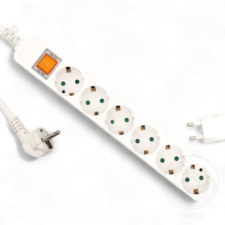 파샐리 편리한멀티탭 안전콘센트6구 6구 4.5m 메인스위치