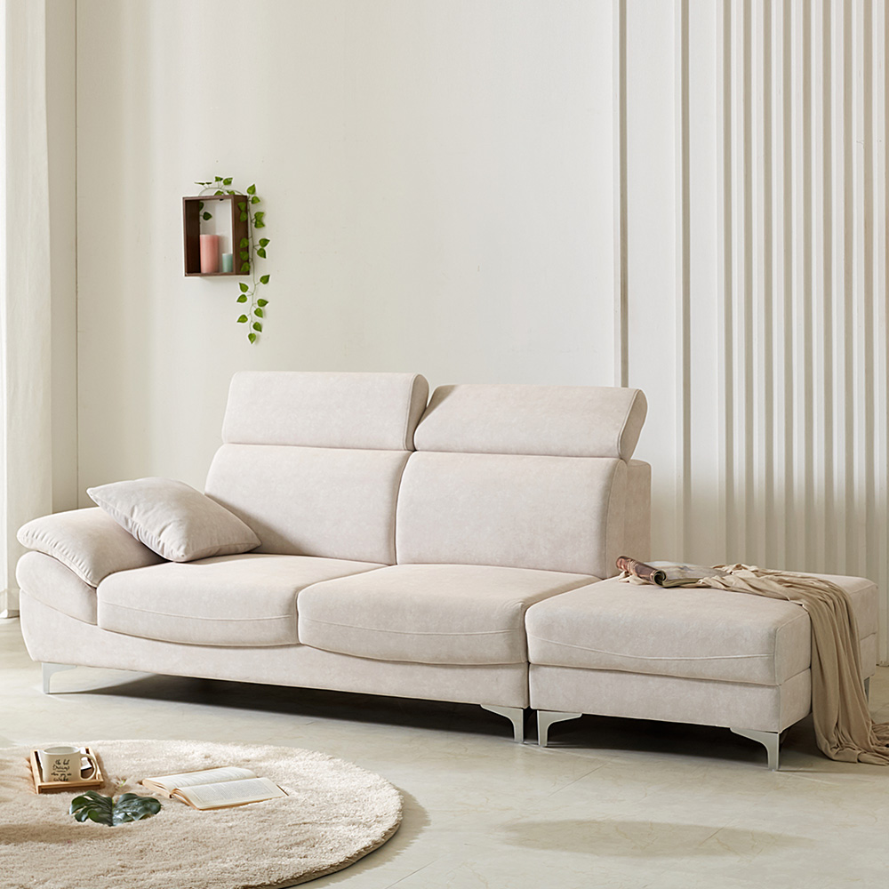 스코나 마키넨 모듈 아쿠아텍스 패브릭 헤드틸팅 4인 소파(3인+1인 스툴)