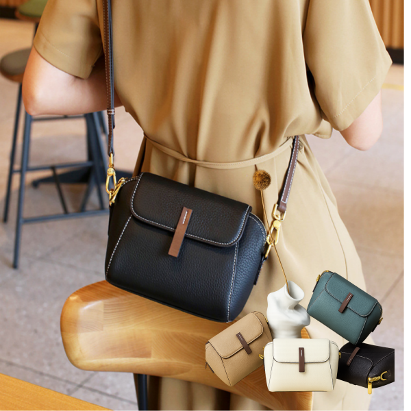 멋퀸 천연소가죽크로스백 스티치 가죽크로스백 미니 핸드폰 가방