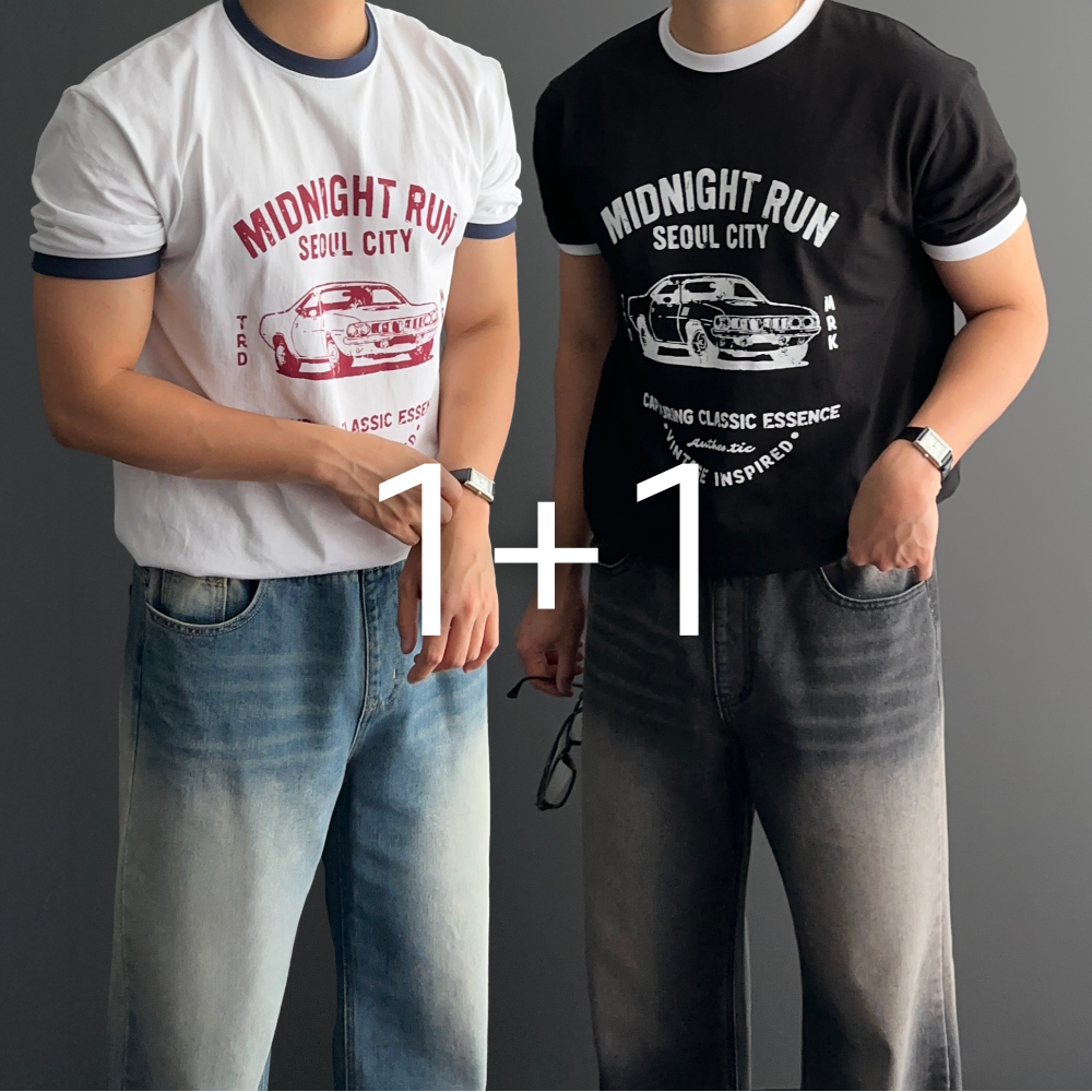 1+1 남자링거티 두꺼운반팔티 - 상품 이미지