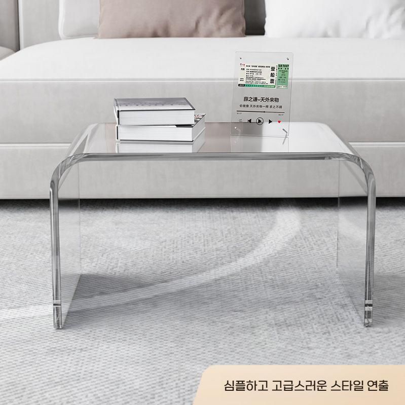 침대 노트북테이블 이동식 투명 협탁 거실 아크릴 선반 S / 38.8x25x22cm