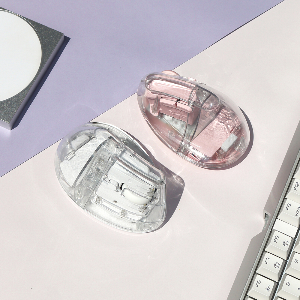 오브룸 버티컬 마우스 물방울 투명 무선 저소음 블루투스 인체공학 데스크테리어 상세 이미지 4