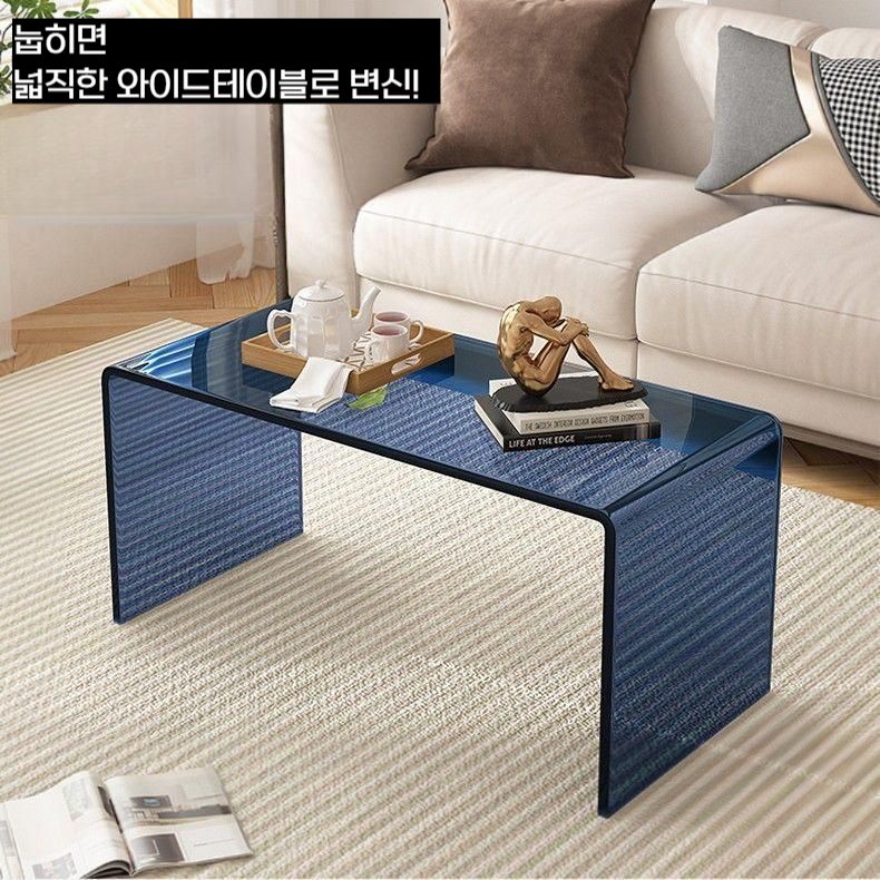 거실 티테이블 아크릴 모던 감성 협탁 카페 사이드테이블 그레이 30x30x55cm