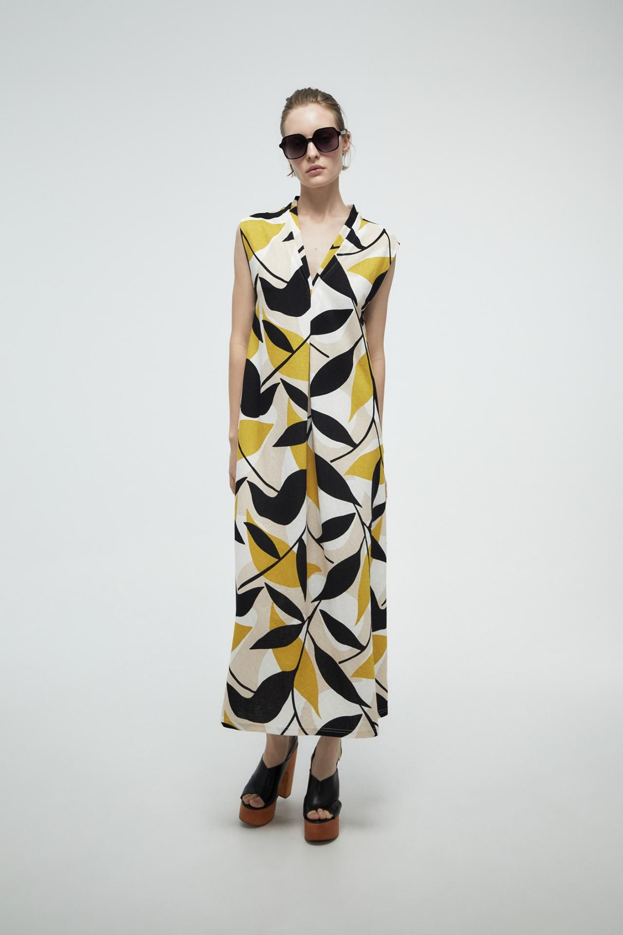 스페라 베이직 린넨 롱 원피스 056262109673 AMARILLO