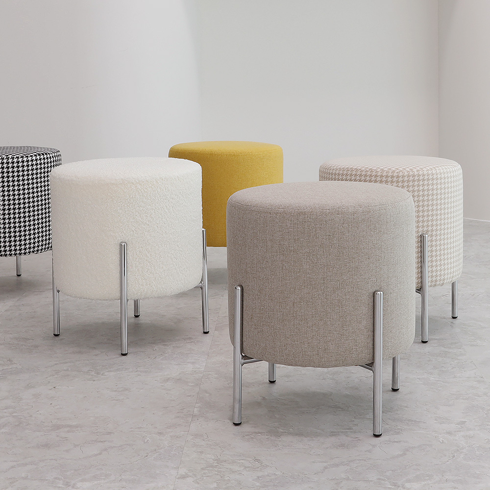 엘리 실버 디자인 체어 화장대스툴 다용도 의자