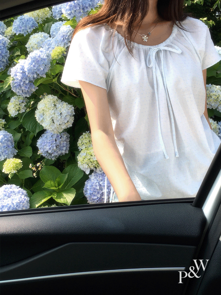 [MADE] 수국 도트 블라우스 - 상품 이미지
