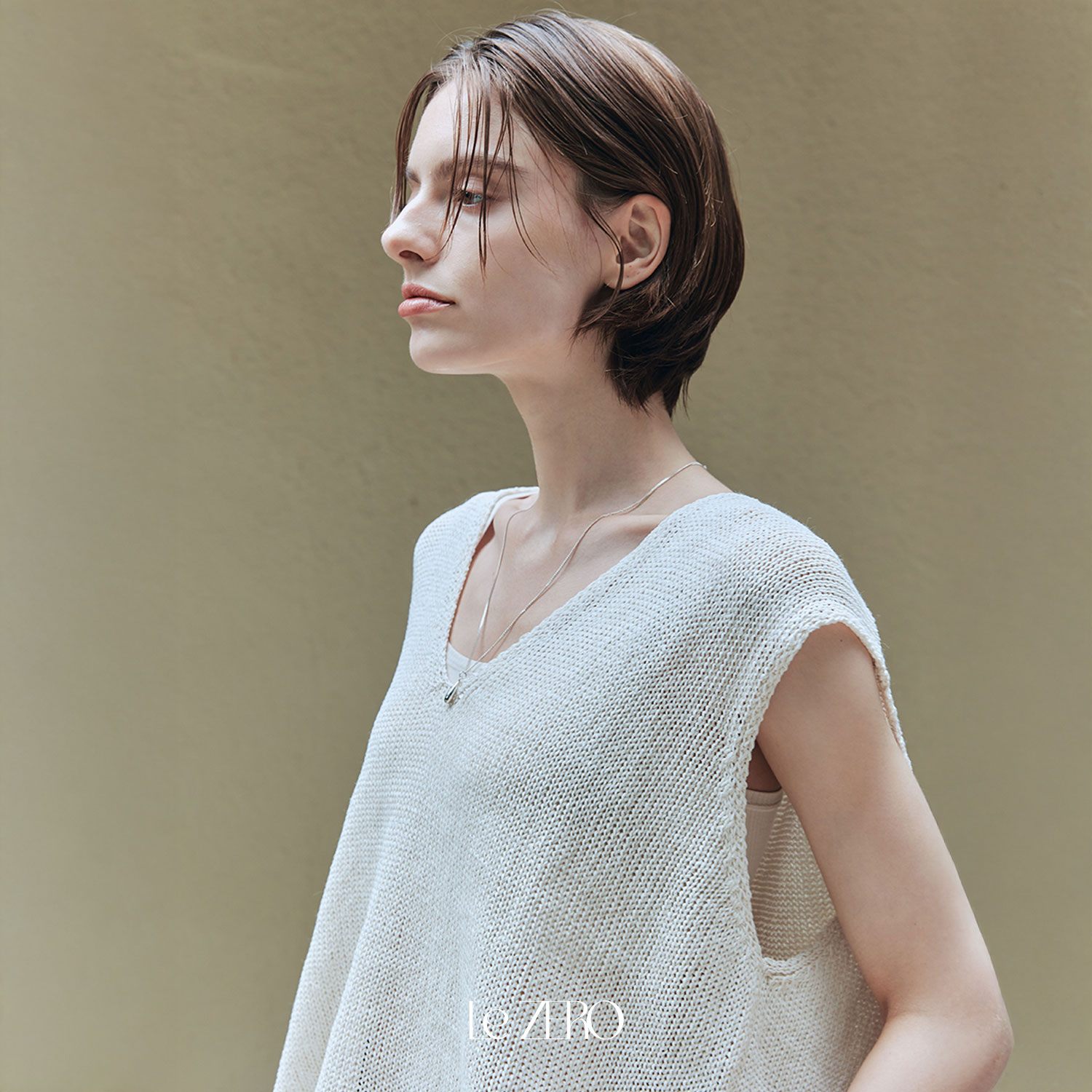 [제로스트릿] 르제로 아이스 브리즈 브이넥 베스트 LeZERO ICE BREEZE V-NECK VEST / IVORY - 상세 이미지 2