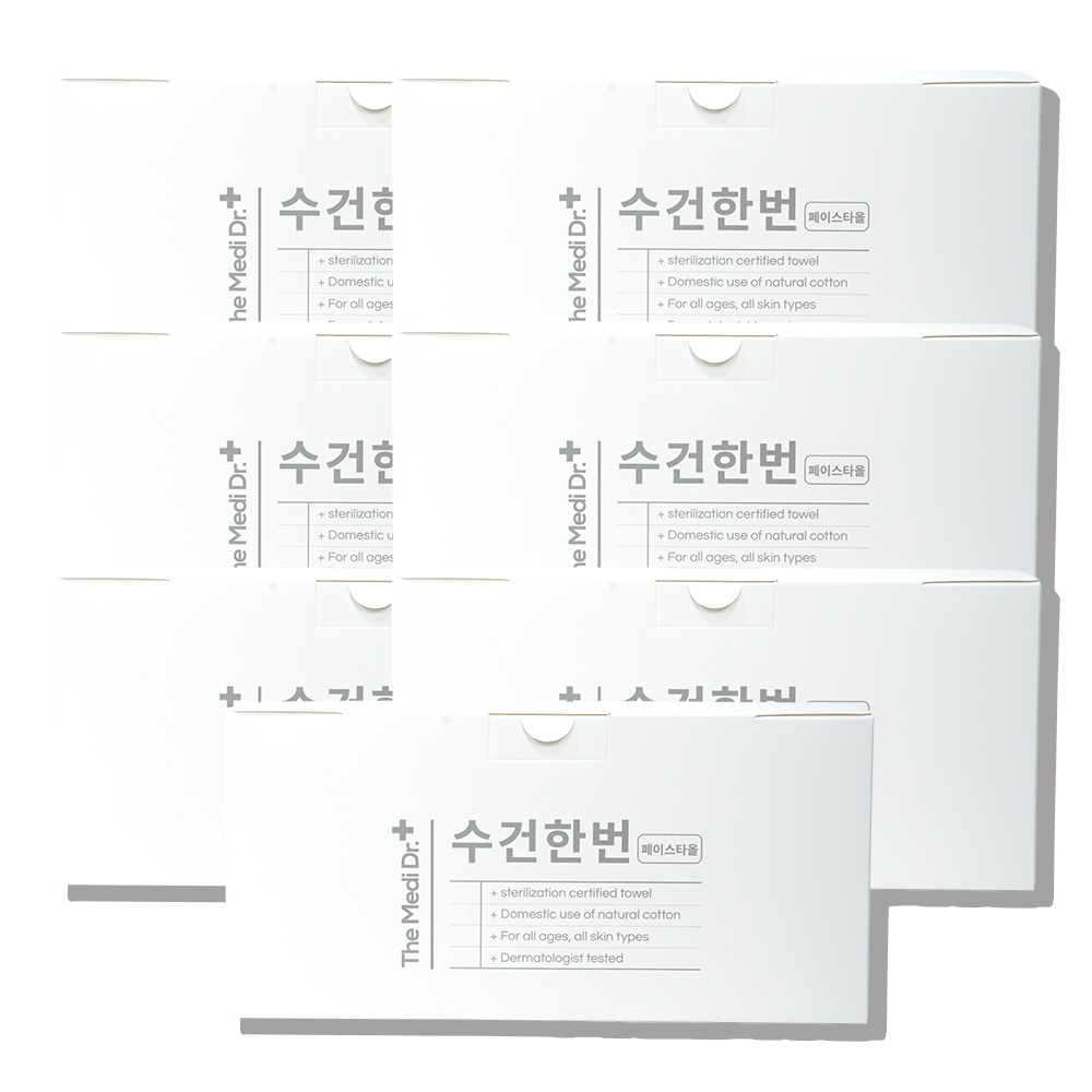 온 가족 멸균 페이스 타올 /  수건한번 (100매) 55g, 화이트, 700장