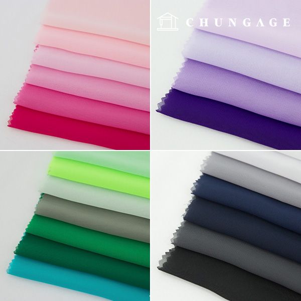 쉬폰원단 배경천 무지 대폭150cm 망사 원단 커튼 무대복 쉬폰무지 45종