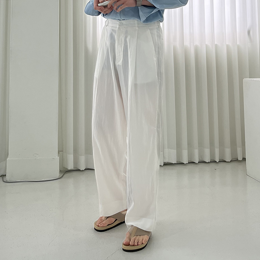 남자 여름바지 밴딩 린넨 쿨 팬츠 남자 냉장고바지 - 상세 이미지 3