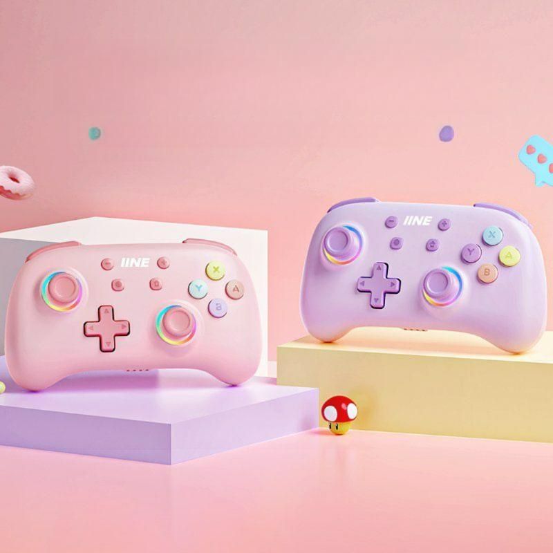 이이네 블루투스 Pro 무선 패드 자동연결 지원 스위치/스위치2/PC 엘프 핸들 벚꽃 파우더 L981 - 메인 이미지