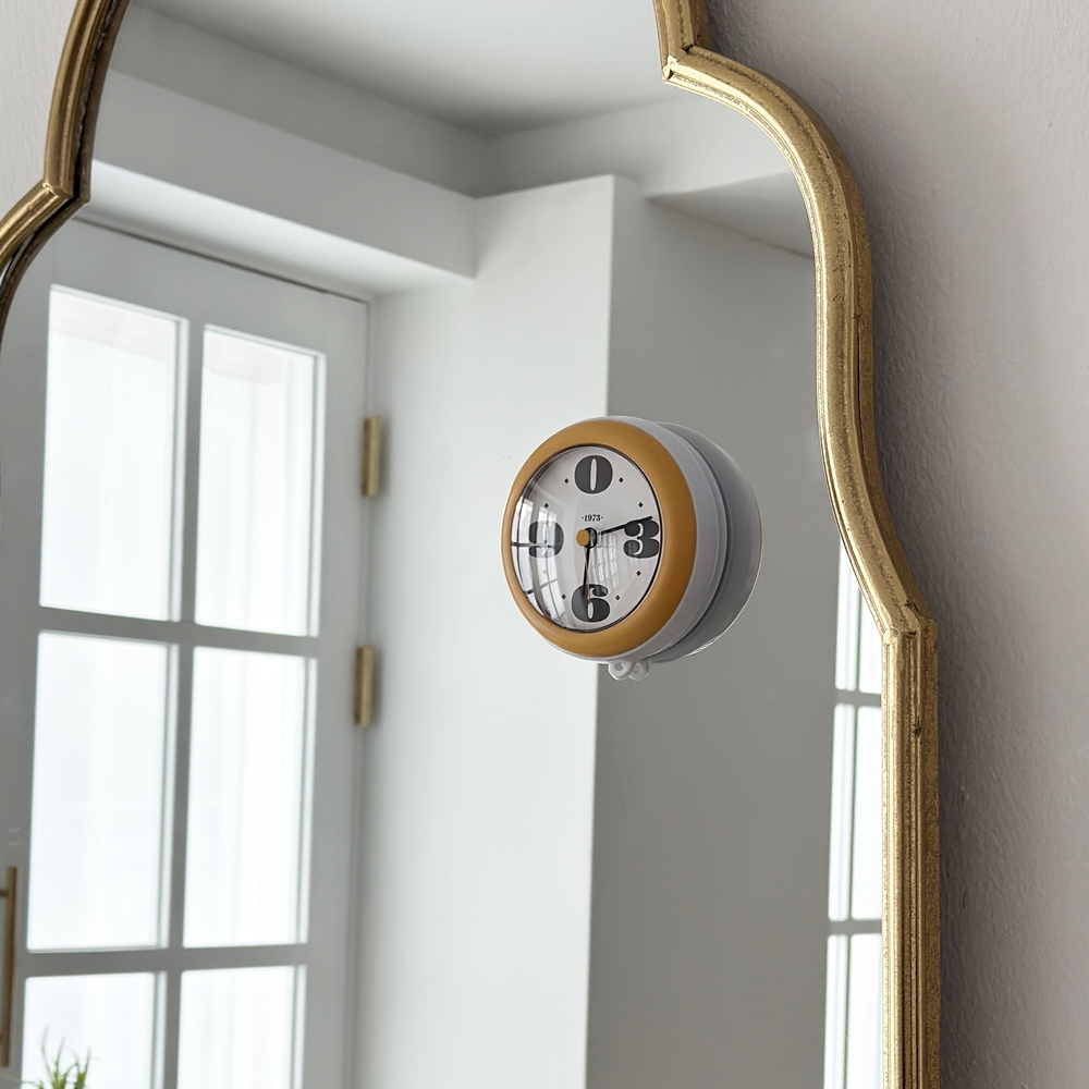 글래스 크로노 클락 방수 욕실시계 흡착식 무소음 벽시계