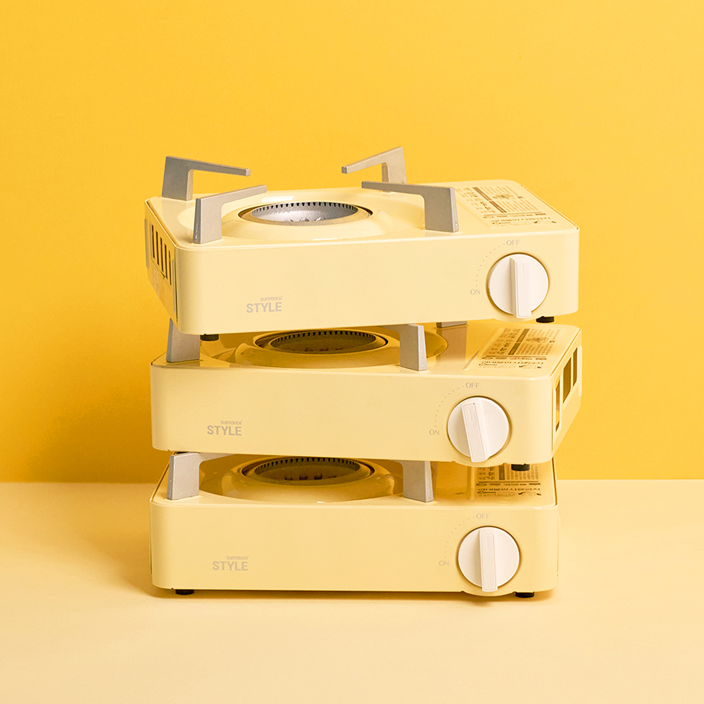 스타일 휴대용 가스렌지 옐로우 블럭 가스레인지 캠핑 미니 버너 스토브