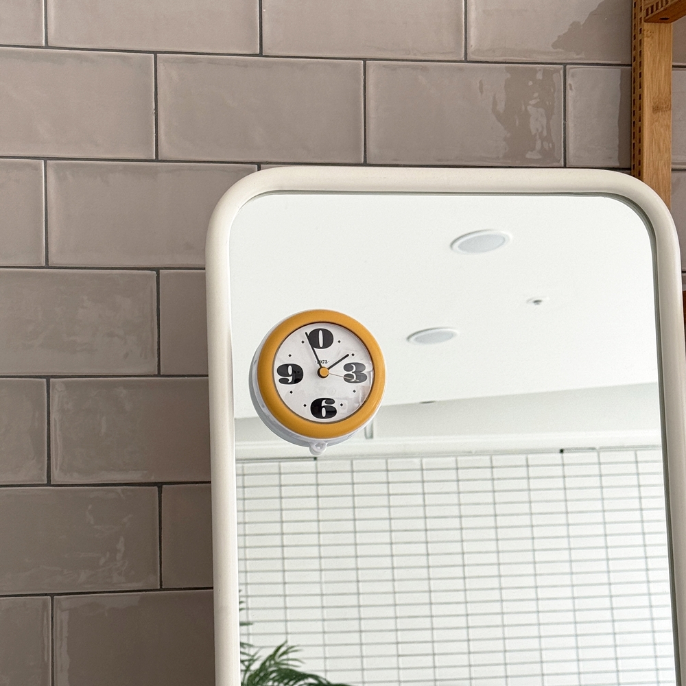 글래스 크로노 클락 방수 욕실시계 흡착식 무소음 벽시계