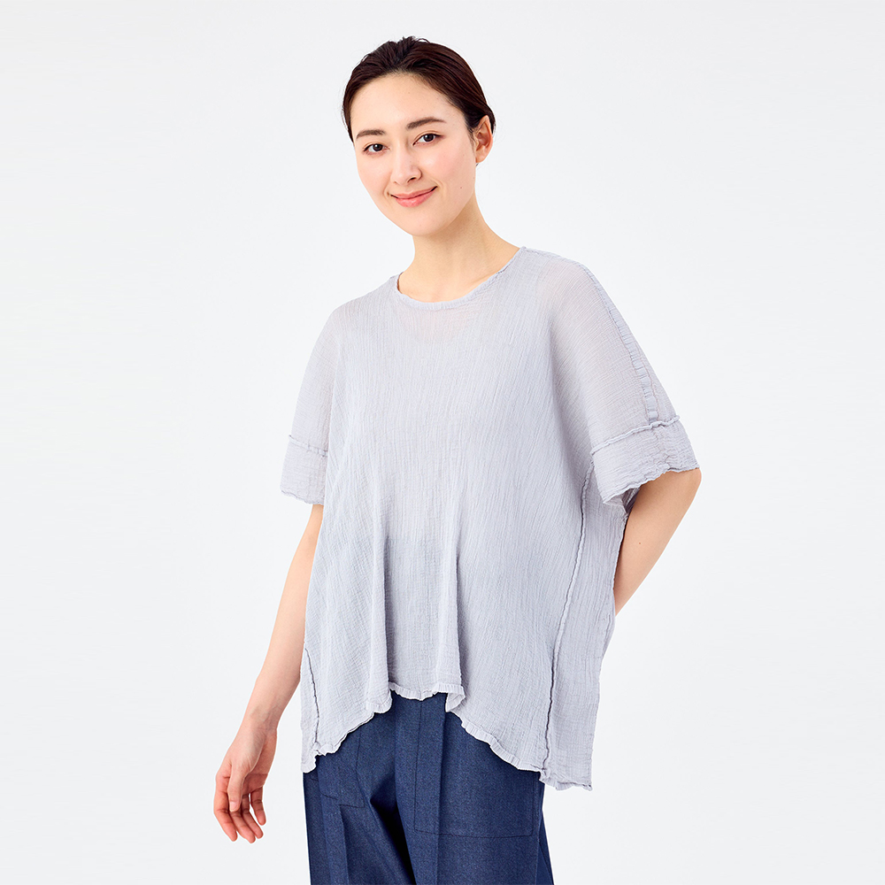 이세이미야케 미 반팔 SQUARE SEE-THROUGH CREPE MI54FK371 - 상세 이미지 4