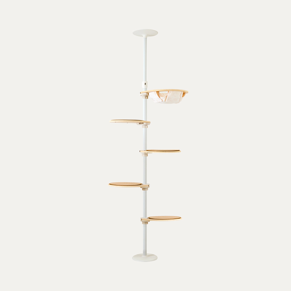 내핑하우스 캣폴 컴팩트E 뚱냥이 아이언 봉 튼튼 원목 캣타워 고양이 먼치킨 높이 조절가능