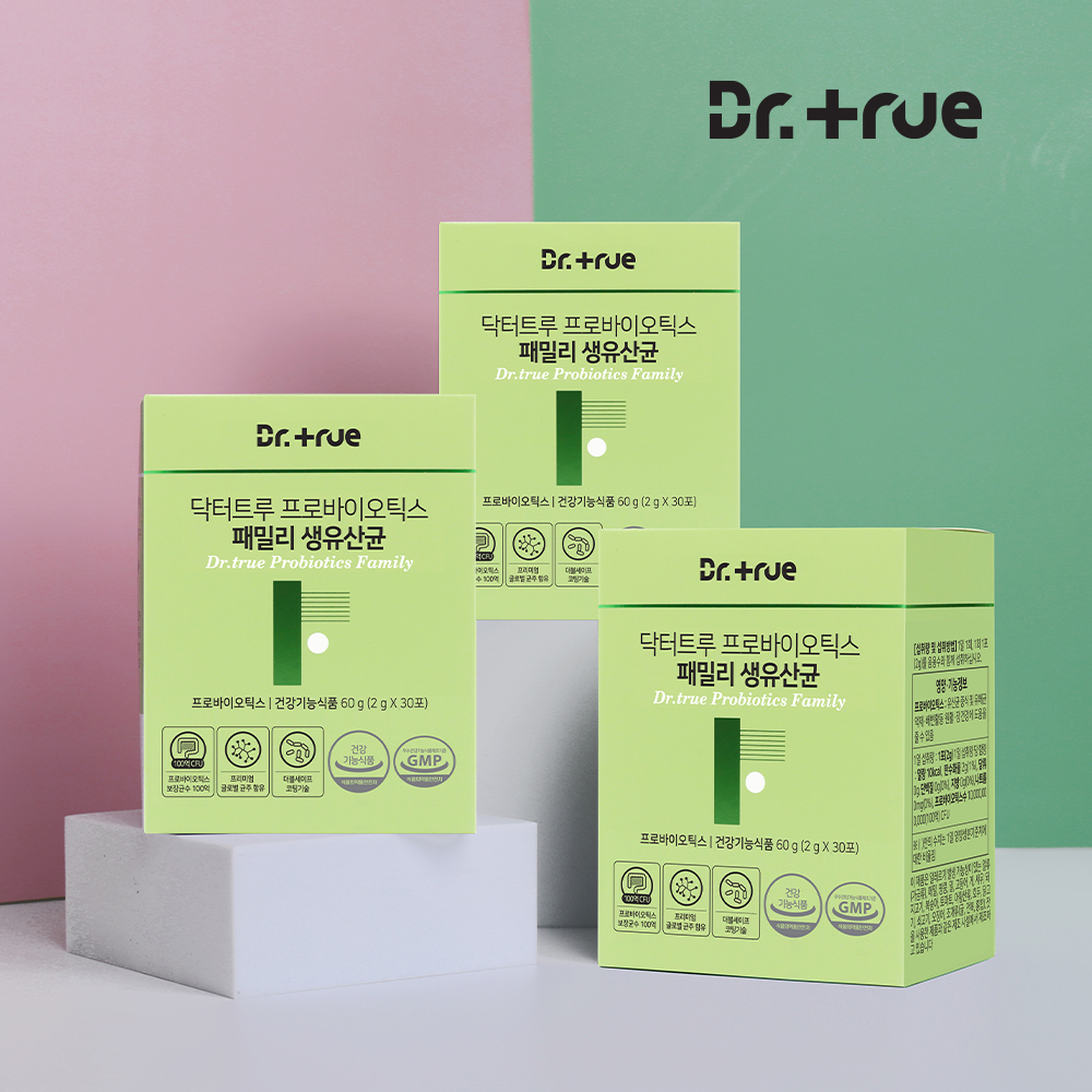 닥터트루 프로바이오틱스 포스트바이오틱스 온가족 패밀리 유산균 30포, 3개 - 상품 이미지