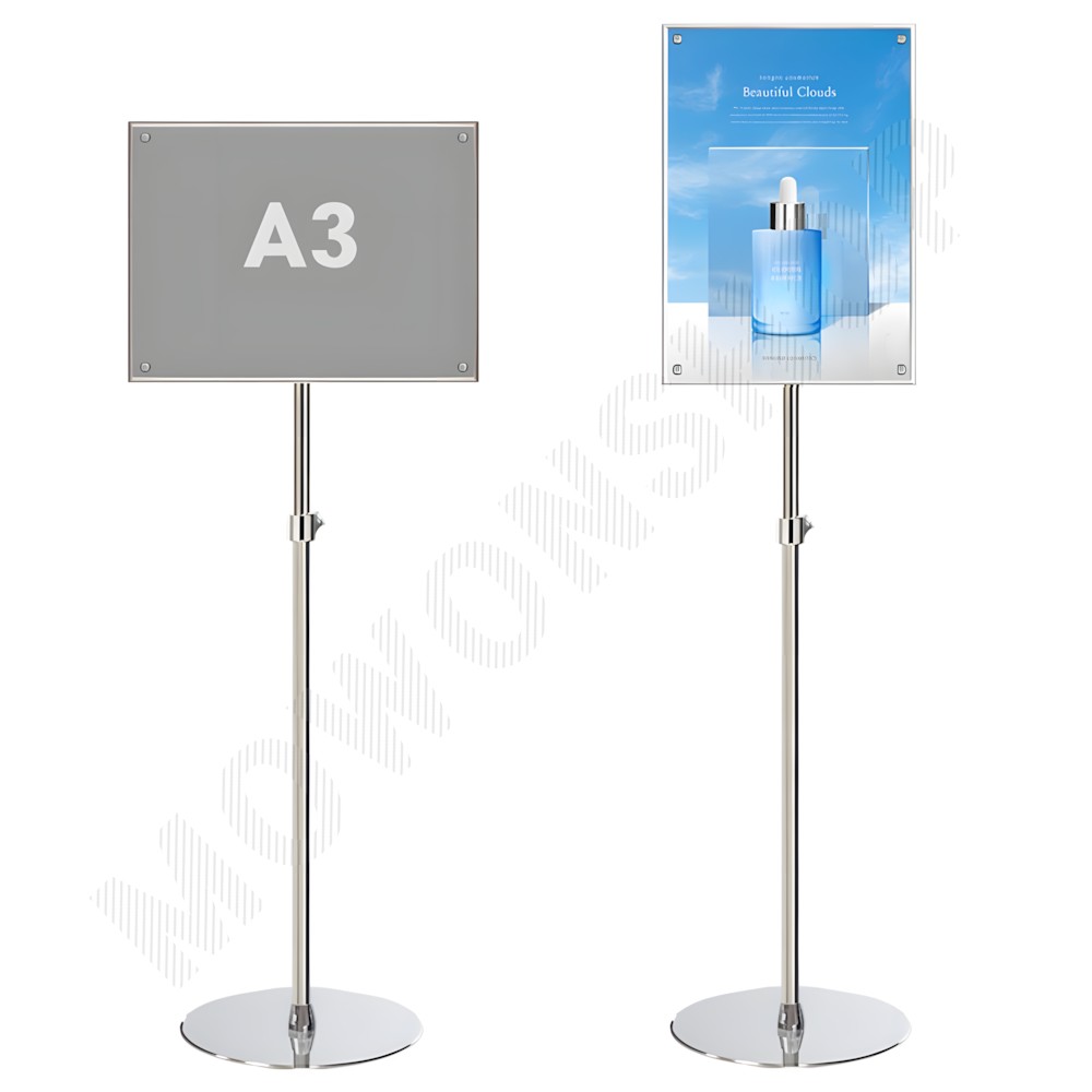 세우는 간판 입간판 a3 pop대 스탠딩 pop 거치대 행사 안내 스탠드 원형 실버