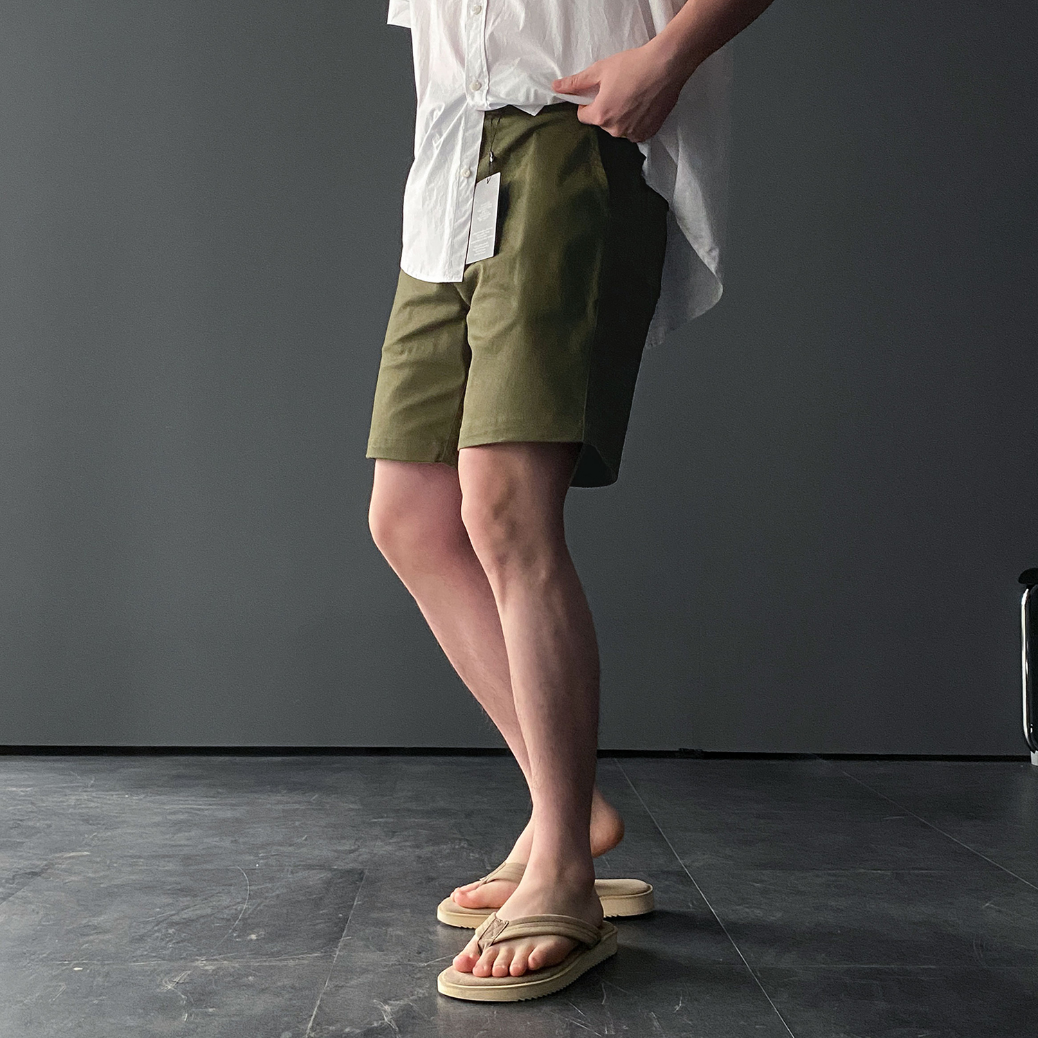 1+1 남자흰바지 흰반바지 치노반바지 백바지 - 상세 이미지 2