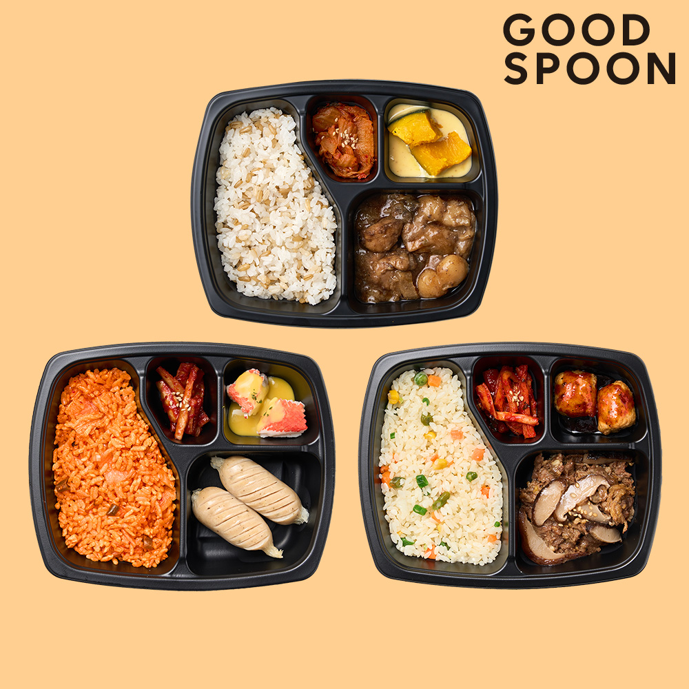 굿스푼 다이어트 식단 도시락 3종 6팩 세트 냉동 간편 아침 맛있는 직장인 소불고기 바베큐 치킨 1주 관리