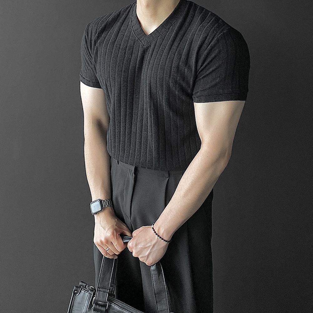 1+1 남자브이넥반팔 머슬핏반팔 비침없는흰티 이미지 6