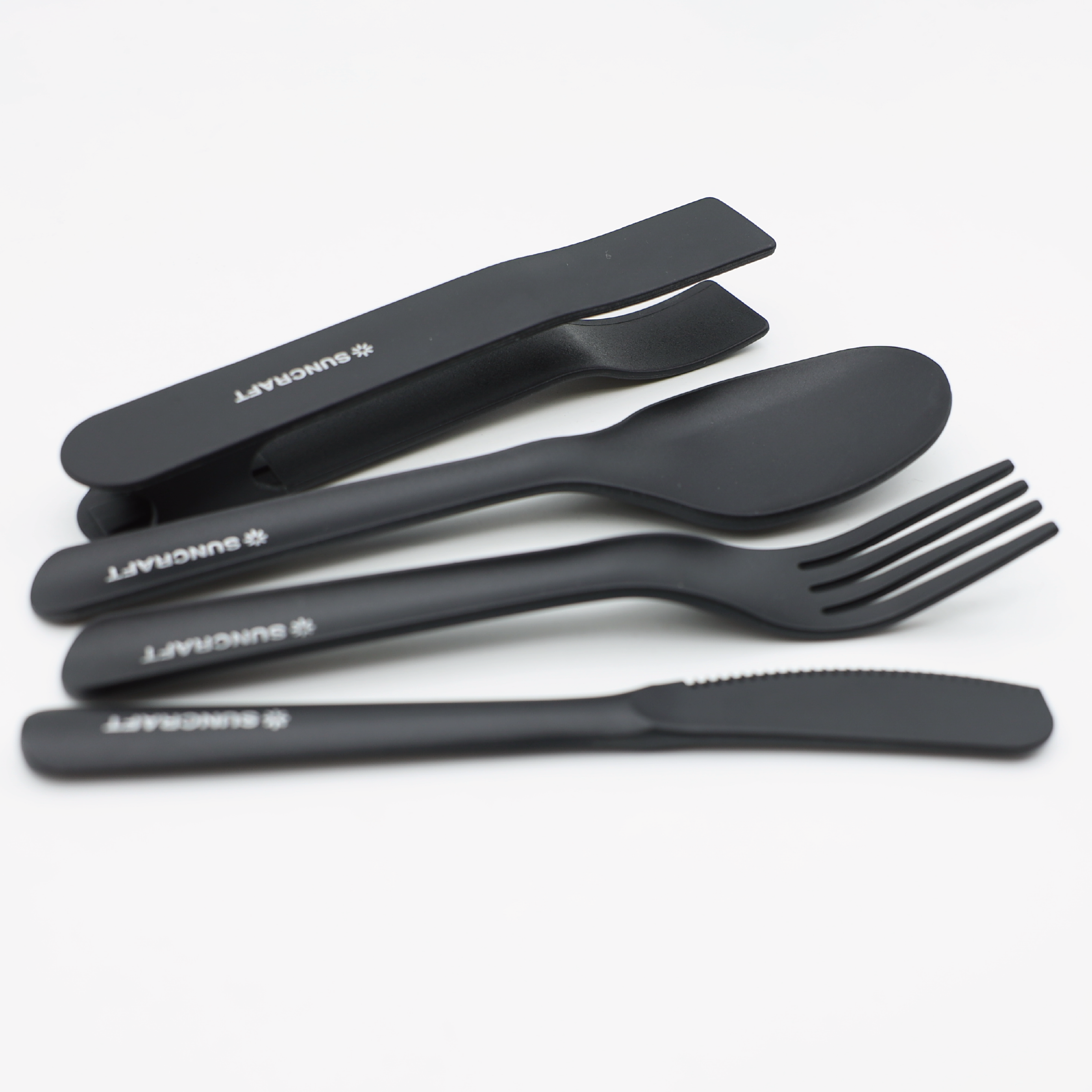 선크래프트 커트러리 세트 휴대용 캠핑 수저 포크 나이프 집게 케이스