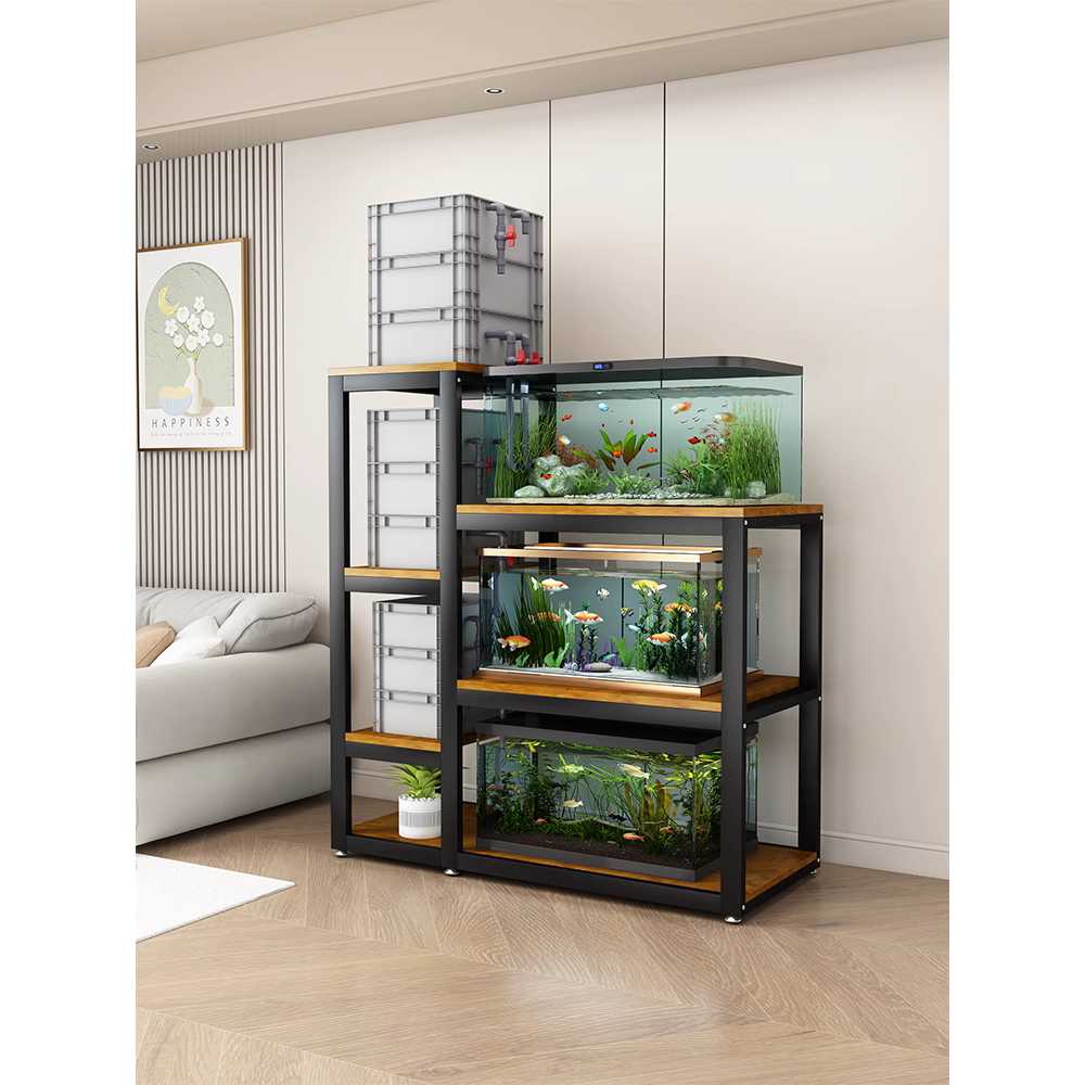 수족관 어항 받침대 인테리어 스탠드 수조 거치대 2단 90x40cm 바닥120(높이110cm) - 상세 이미지 3