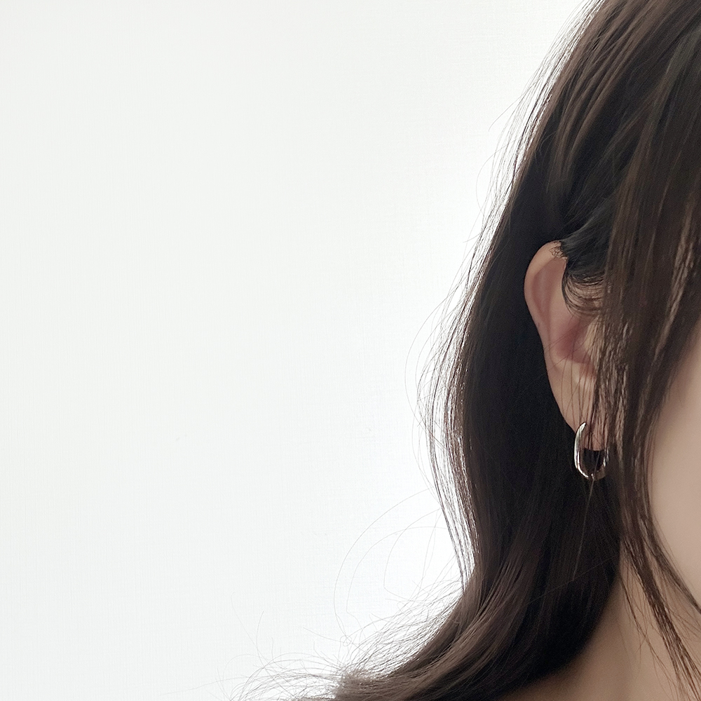 유라인 볼드 원터치 링 귀걸이 티타늄 - 상세 이미지 3
