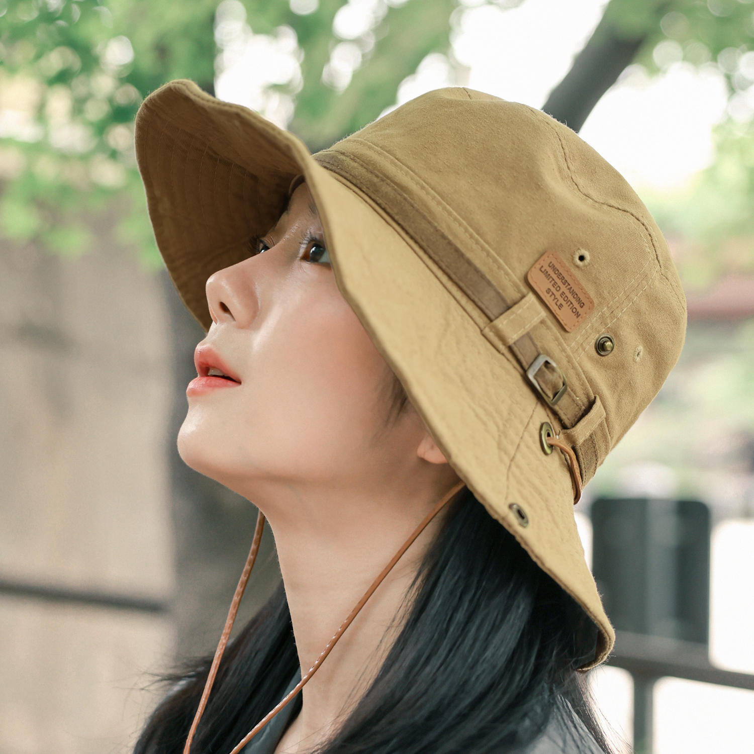 국내생산 패치 와이어 코튼 등산모자 남자 버킷햇 여자 아웃도어 벙거지 스트랩 캠핑모자 - 상세 이미지 5