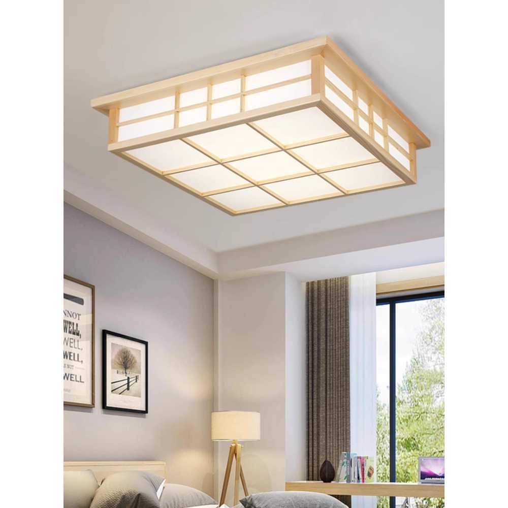 한옥 천장등 원목 프레임 전통 일본식 인테리어 조명 45x45 LED 백색 24W - 상품 이미지