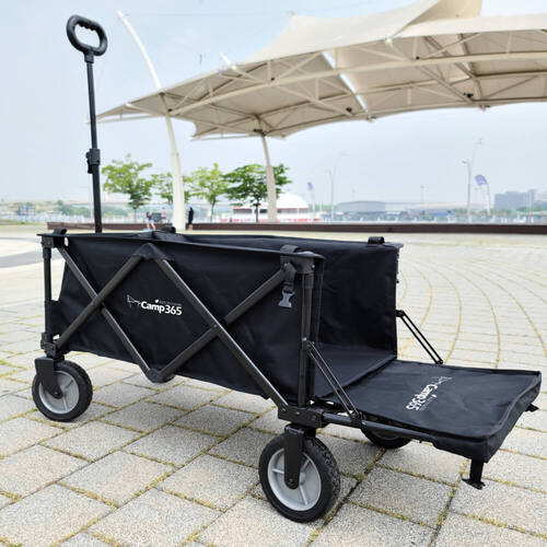 캠프365 파파웨건 테이크아웃 블랙 트레일러 왜건 캠핑웨건 접이식 손수레 브레이크 뒷문개방