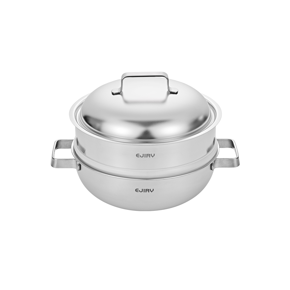 제노 인덕션 316스텐 통5중 무연마 쇼트 찜솥 스티머포함 파티웍 24cm - 상세 이미지 3