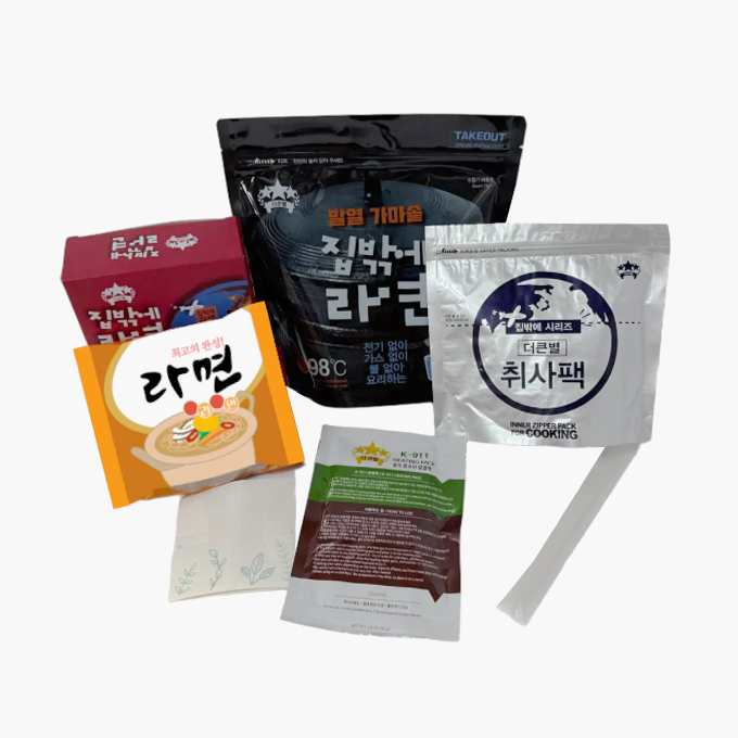 더큰별 집밖에라면 발열팩 라면 키트 백패킹 비화식 발열도시락 전투식량 - 상세 이미지 3