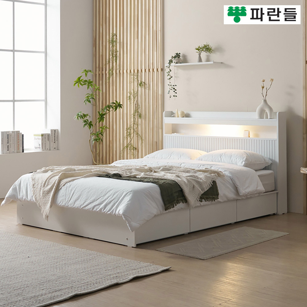 파란들가구 LED 템바보드 헤드 서랍수납침대프레임 서랍침대 - 상세 이미지 3